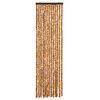 vidaXL Rideau anti-mouches ocre et blanc 56x200 cm chenille