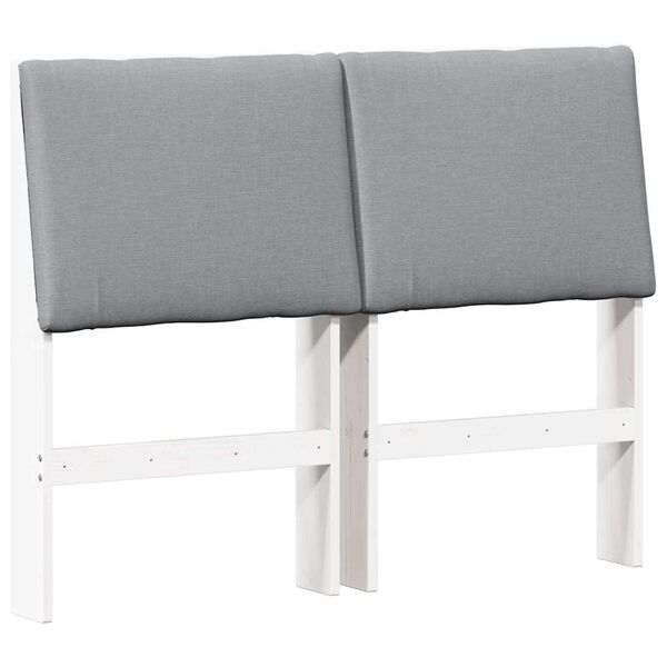 vidaXL T&ecirc;te de lit capitonn&eacute;e Gris clair 135 cm Pin massif