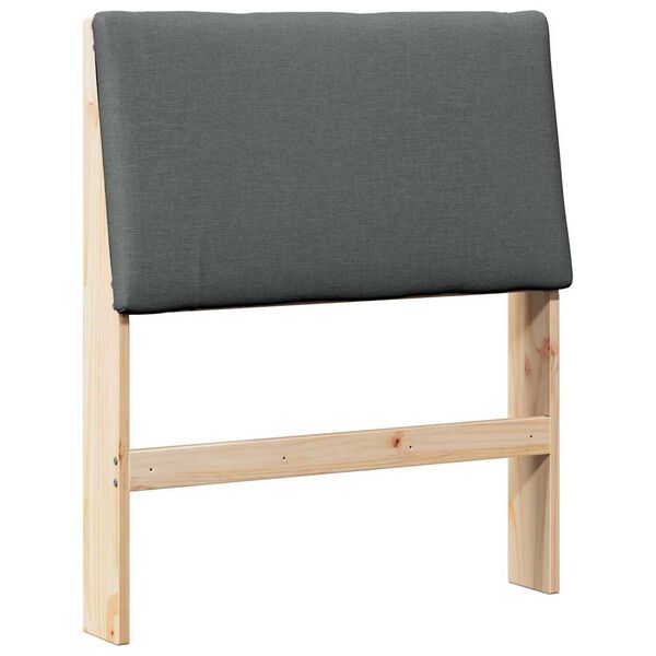 vidaXL T&ecirc;te de lit capitonn&eacute;e Gris fonc&eacute; 80 cm Pin massif