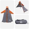 vidaXL Poncho de pluie 2-en-1 avec capuche Gris et orange