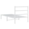 vidaXL Cadre de lit m&eacute;tal sans matelas avec t&ecirc;te de lit blanc 90x190cm