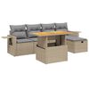 vidaXL Salon de jardin avec coussins 6 pcs beige r&eacute;sine tress&eacute;e