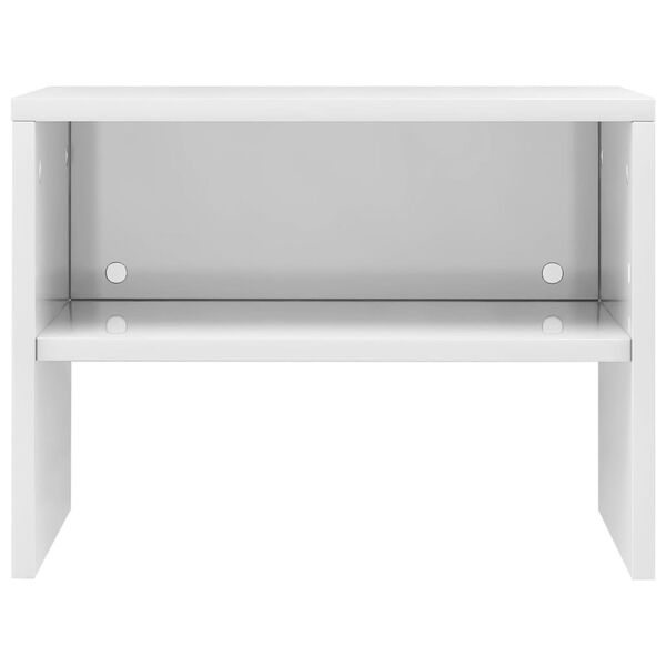 vidaXL Table de chevet Blanc brillant 40x30x30 cm Bois ing&eacute;nierie