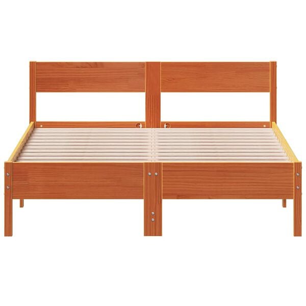 vidaXL Cadre de lit sans matelas cire marron 120x190cm bois pin massif