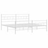 vidaXL Cadre de lit métal sans matelas et pied de lit blanc 183x213 cm