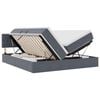 vidaXL Lit de rangement LED avec matelas Gris fonc&eacute; 180 x 200 cm