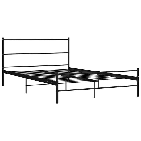vidaXL Cadre de lit avec t&ecirc;te de lit sans matelas noir 140x200cm m&eacute;tal