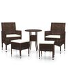 vidaXL Salon de jardin 5 pcs R&eacute;sine tress&eacute;e Marron