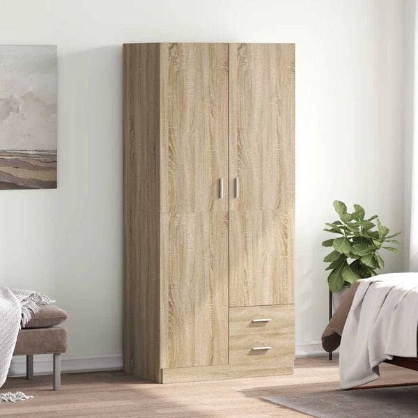 vidaXL Garde-robe Ch&ecirc;ne sonoma 80x52x180 cm Agglom&eacute;r&eacute;