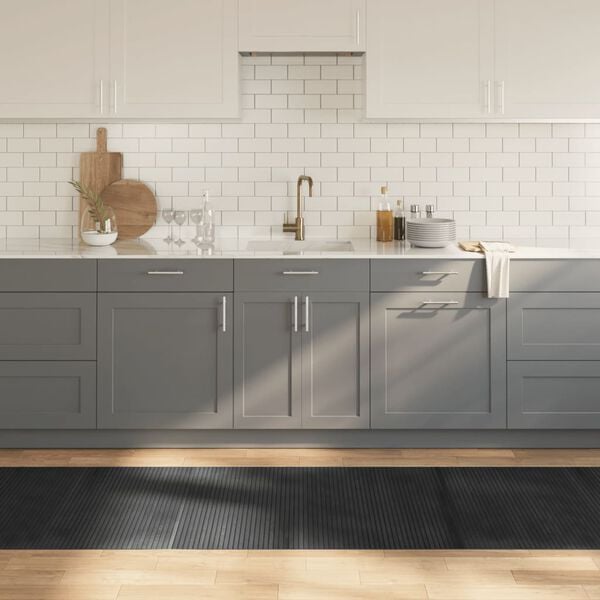 vidaXL Tapis rectangulaire gris 80x400 cm bambou