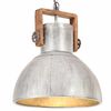 vidaXL Lampe suspendue industrielle 25 W Argent&eacute; Rond 40 cm E27