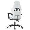 vidaXL Chaise de jeu pivotante et repose-pied Blanc et noir Similicuir
