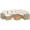 vidaXL Salon de jardin avec coussins 8 pcs beige r&eacute;sine tress&eacute;e