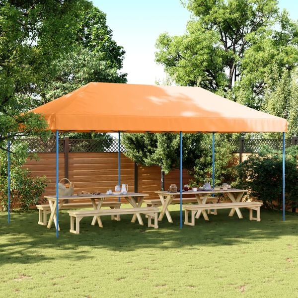 vidaXL Tente de r&eacute;ception pliable escamotable orange 580x292x315 cm