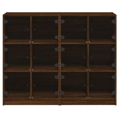 vidaXL Bibliothèque avec portes chêne marron 136x37x109 cm