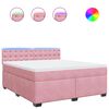 vidaXL Sommier &agrave; lattes de lit avec matelas Rose 180x200 cm Velours