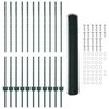 vidaXL Cl&ocirc;ture avec poteaux Vert 1.2 x 25 m Acier