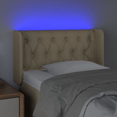vidaXL Tête de lit à LED Crème 83x16x78/88 cm Tissu