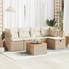 vidaXL Salon de jardin avec coussins 6 pcs beige r&eacute;sine tress&eacute;e