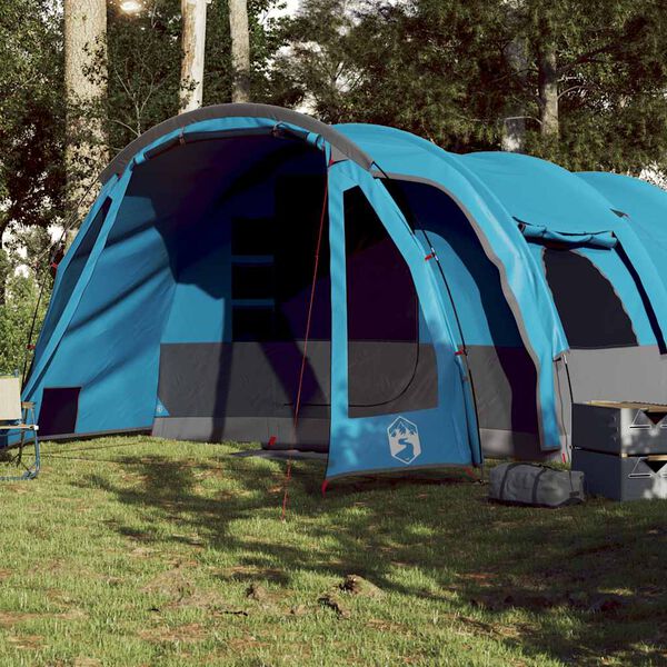vidaXL Tente familiale tunnel 8 personnes bleu imperméable