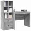 vidaXL Bureau avec tiroir 2 pcs Gris Sonoma