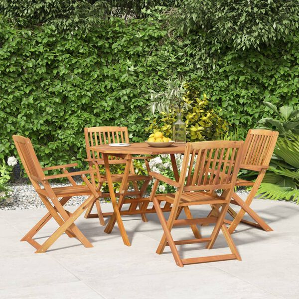 vidaXL Ensemble à manger de jardin 5 pcs Bois d'acacia solide