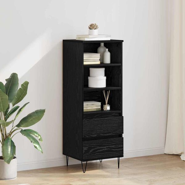 vidaXL Haut Armoire Ch&ecirc;ne noir 40 x 36 x 110 cm Bois d'ing&eacute;nierie