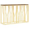 vidaXL Table console dor&eacute; acier inoxydable et bois massif r&eacute;cup&eacute;ration