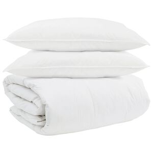 vidaXL Ensemble de Duvet avec oreiller 3 pcs Blanc Plume de canard