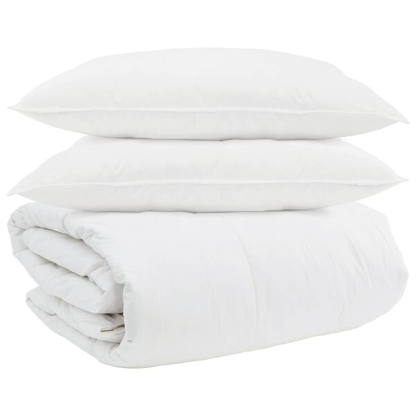 vidaXL Ensemble de Duvet avec oreiller 3 pcs Blanc Plume de canard