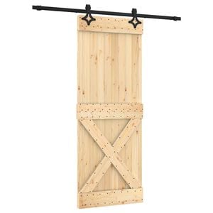vidaXL Porte coulissante 80 x 210 cm Bois de pin massif (non trait&eacute;)