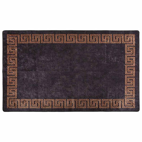 vidaXL Tapis lavable antid&eacute;rapant 120x180 cm noir et dor&eacute;