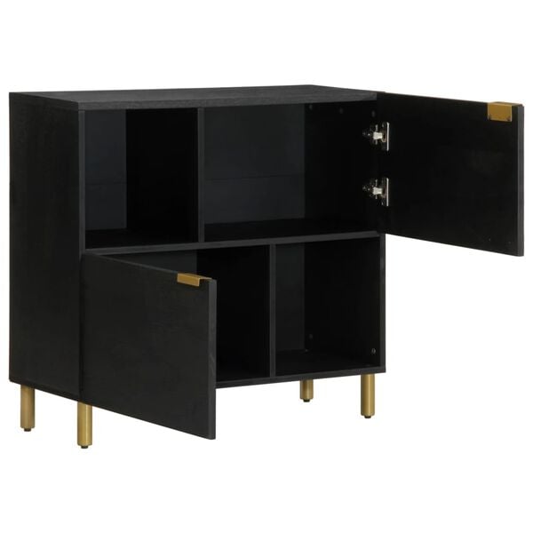 vidaXL Buffet noir 80x33x75 cm bois d'ing&eacute;nierie
