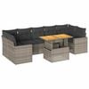vidaXL Salon de jardin 8 pcs avec coussins gris r&eacute;sine tress&eacute;e