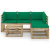 vidaXL Salon de jardin 6 pcs avec coussins vert