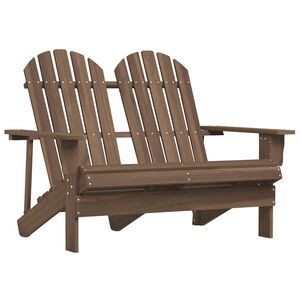 vidaXL Chaise de jardin Adirondack 2 places bois sapin massif marron
