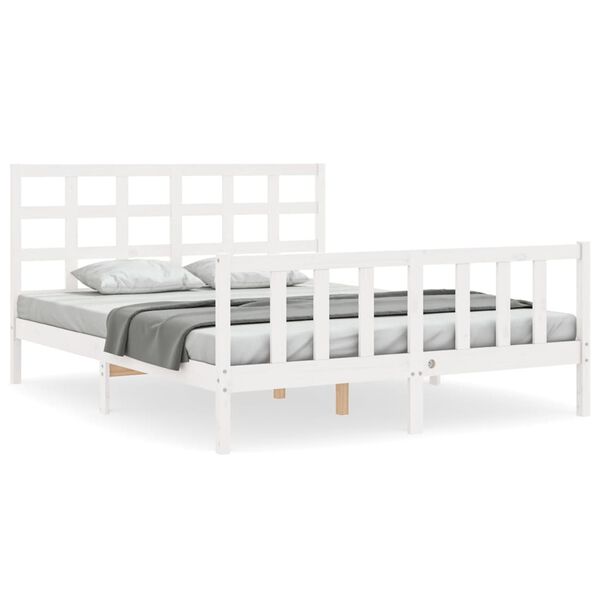vidaXL Cadre de lit sans matelas blanc 160x200 cm bois de pin massif