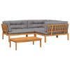 vidaXL Salon palette de jardin avec coussins 4pcs bois d'acacia massif