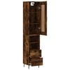 vidaXL Buffet haut Ch&ecirc;ne fum&eacute; 34,5x34x180 cm Bois d'ing&eacute;nierie