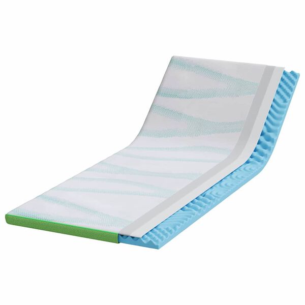 vidaXL Surmatelas Blanc et vert 80 x 200 cm Tissu Jacquard