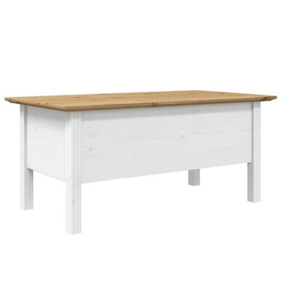 vidaXL Table basse BODO blanc et marron 100x55x45cm bois de pin massif