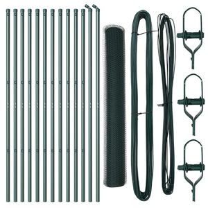 vidaXL Fixation au sol hexagonale 25 x 1,4 m Acier recouvert de PVC