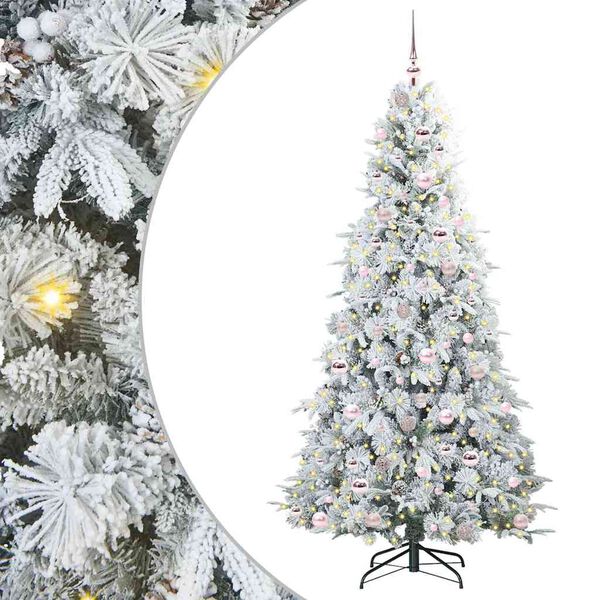 vidaXL Sapin de No&euml;l Artificiel &agrave; Branches Articul&eacute;es Blanc 210 cm