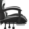 vidaXL Chaise de jeu pivotante et repose-pied Noir et blanc Similicuir