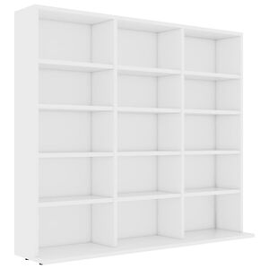 vidaXL Armoire &agrave; CD Blanc 100x23x89,5 cm Bois d&rsquo;ing&eacute;nierie
