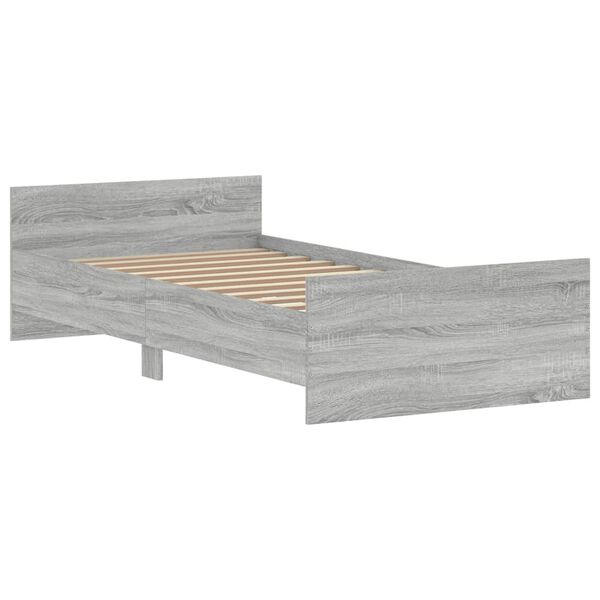 vidaXL Cadre de lit sans matelas sonoma gris 90x200 cm