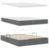 vidaXL Lit avec rangement et matelas Gris fonc&eacute; 140 x 190 cm Polyester