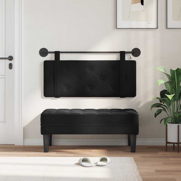 vidaXL T&ecirc;te de lit suspendue Noir 110 x 55 x 5 cm Velours