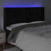 vidaXL T&ecirc;te de lit &agrave; LED Noir 163x16x118/128 cm Velours