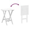 vidaXL Chaises &agrave; bascule lot de 2 table pliable blanc massif peuplier